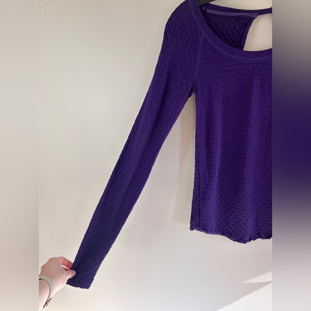 Y2K Free People Fitted Thermal Scoop Neck Top 2000s Layer Indie Boho Mall Goth S - Picture 4 of 13